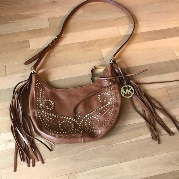 MICHAEL Michael Kors Handbags - Michael Kors Rhea Studded Fringe boho slouchy Bag